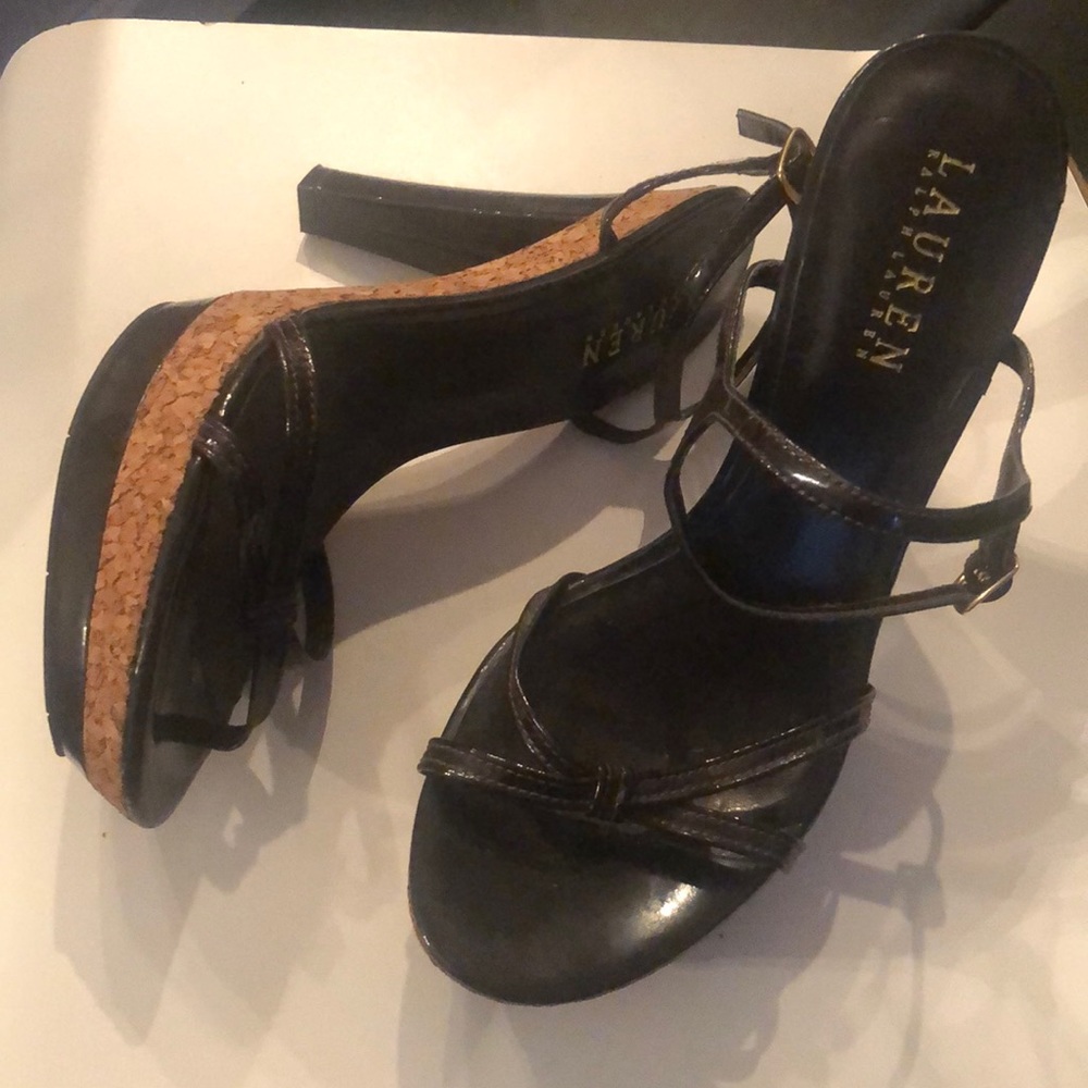 Ralph Lauren leather 3 1/2”sandals Never Worn
